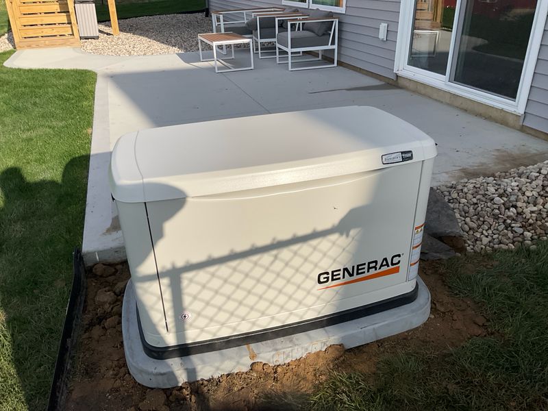 Whole-home Generac standby generator installed at a West Michigan home